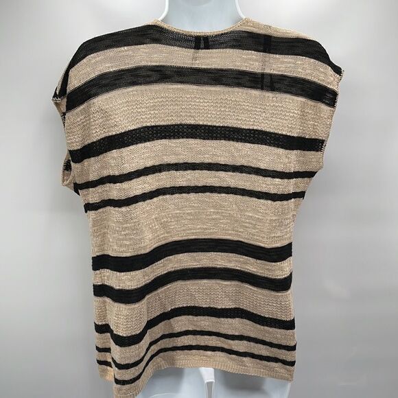 Maurices crochet lightweight open knit cardigan sweater fringe striped medium - Picture 6 of 11